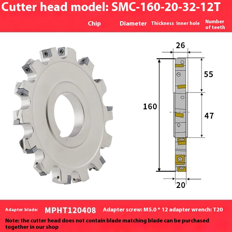 2080-CNC sleeve SMD side and face milling cutterhead CNC indexable chip SMC cutterhead T-slot grooving MPHT06 Shandong Denso Pricision Tools Co.,Ltd.